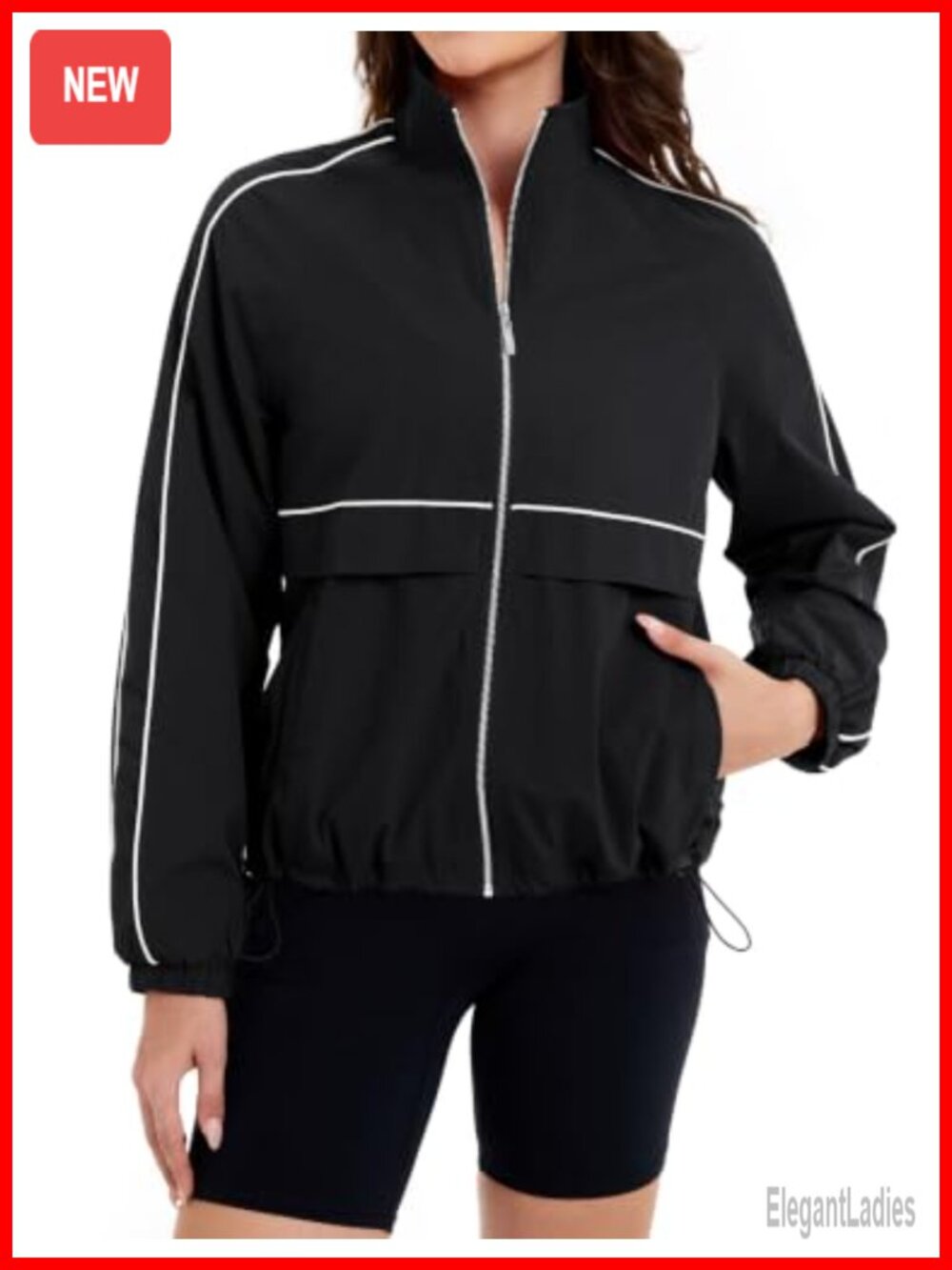 LURANEE Lightweight Zip Up Windbreaker Athletic Workout Jacket